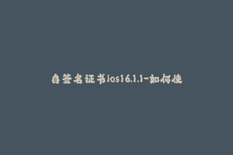 自签名证书ios16.1.1-如何使用自签名证书签名iOS 16.1.1？