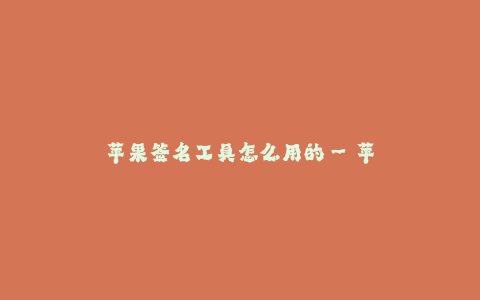 苹果签名工具怎么用的--苹果签名工具的使用指南