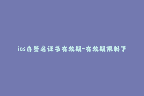 ios自签名证书有效期-有效期限制下，iOS自签名证书需注意的重点