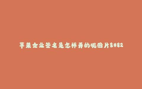 苹果企业签名是怎样弄的呢图片--苹果企业签名是怎样创建的图片?