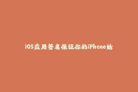iOS应用签名保证你的iPhone始终安全运行