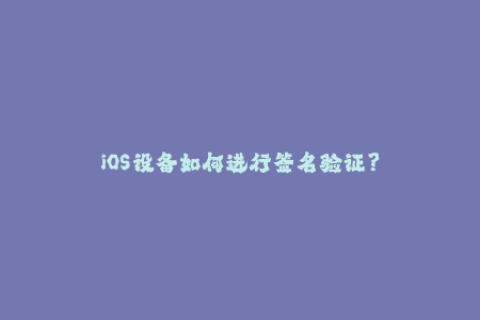 iOS设备如何进行签名验证？