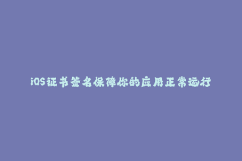 iOS证书签名保障你的应用正常运行
