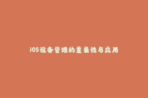 iOS设备管理的重要性与应用